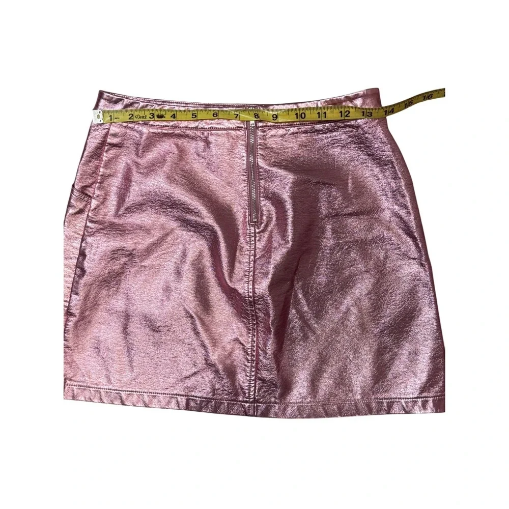 Art‎ Class Girls XL 14-16 Metallic Pink Faux Leather Mini Skirt A-Line Zipper